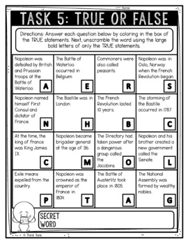 Napoleon Bonaparte Reading Comprehension Challenge - Close Reading Activity - Image 3