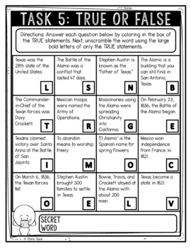 Battle of the Alamo Reading Comprehension Challenge - Close Reading Activity - Image 3