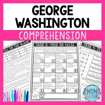 George Washington Reading Comprehension Challenge - Close Reading Activity