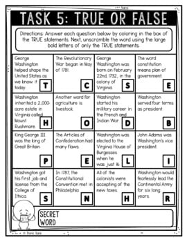 George Washington Reading Comprehension Challenge - Close Reading Activity - Image 3