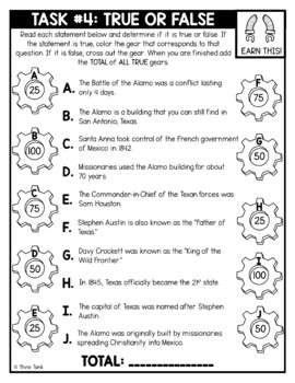 Battle of the Alamo Thinktivity™ Reading Comprehension - Image 3