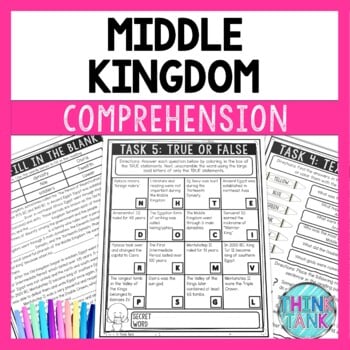 Middle Kingdom of Ancient Egypt Reading Comprehension Challenge - Close Reading