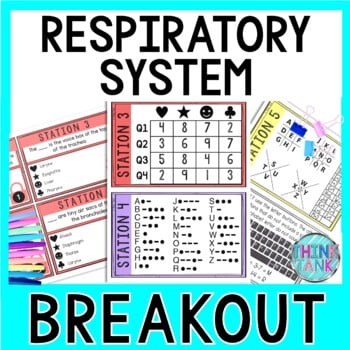 Respiratory System Breakout Activity - Task Cards Puzzle Challenge