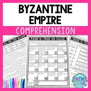 Byzantine Empire Reading Comprehension Challenge - Close Reading - Middle Ages