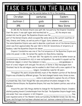 Byzantine Empire Reading Comprehension Challenge - Close Reading - Middle Ages - Image 2