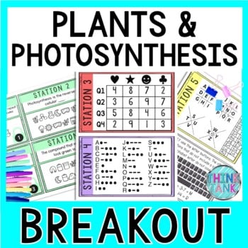 Plants and Photosynthesis Breakout Activity - Task Cards Puzzle Challenge