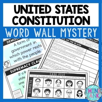 U.S. Constitution Interactive Word Wall Mystery - Scavenger Hunt