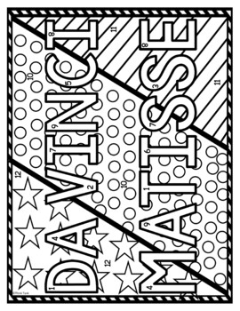 Famous Artists #1 Color by Number, Reading Passage and Text Marking - Image 2