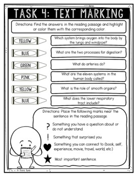 Human Body Systems Reading Comprehension Challenge - Close Reading - Image 4