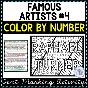 Famous Artists #4 Color by Number, Reading Passage and Text Marking