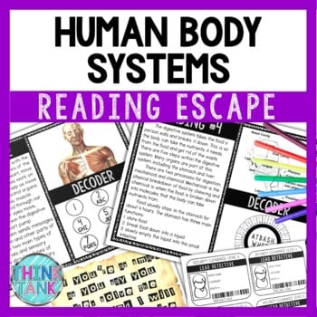 Human Body Systems Reading and Puzzle Escape