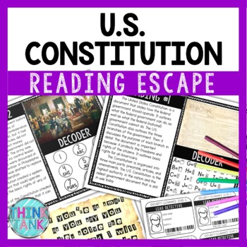 Constitution of the United States Reading and Puzzle Escape - Constitution Day