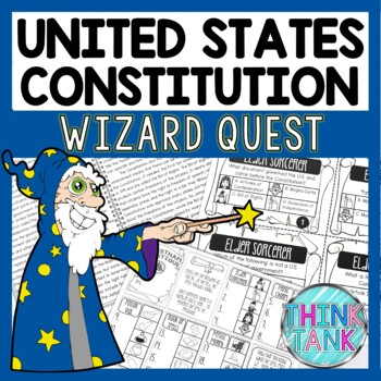 US Constitution Close Reading Quest - Task Cards and Text Marking