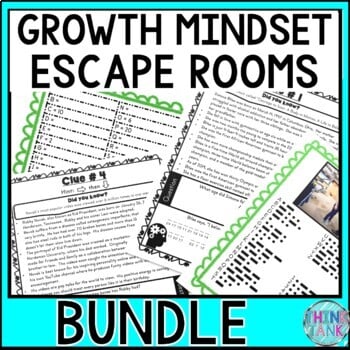 Growth Mindset ESCAPE ROOMS BUNDLE - Back to School - Reading Comprehension