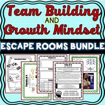 Growth Mindset and Team Building Escape Rooms BUNDLE - Back to School Activities