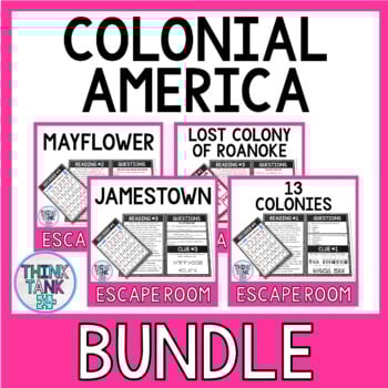 Colonial America Escape Rooms BUNDLE
