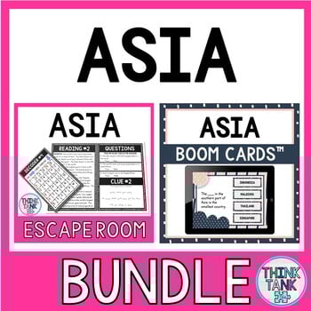 Asia Escape Room and Boom Cards™ BUNDLE - Continents and Geography