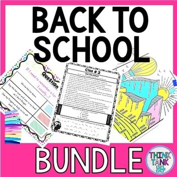Back to School Activities BUNDLE: Escape Room, Growth Mindset, All About Me