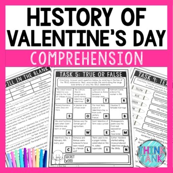 History of Valentine's Day Reading Comprehension Challenge - Close Reading