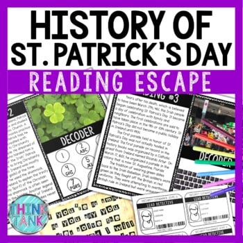 St. Patrick's Day History Reading Comprehension and Puzzle Escape Room