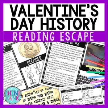 History of Valentine's Day Reading Comprehension and Puzzle Escape Room