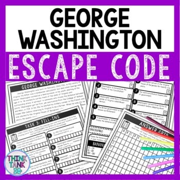 George Washington Comprehension Code Escape Room - Close Reading Passage