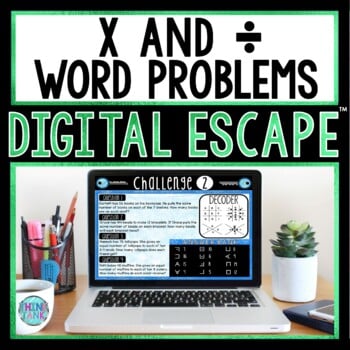 Multiplication and Division Word Problems DIGITAL Math Escape Room - Breakout