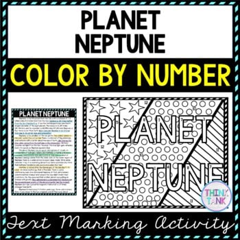 Planet Neptune Color by Number, Reading Passage and Text Marking