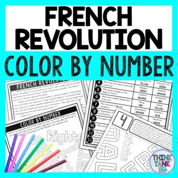 French Revolution Color by Number - Close Reading & Text Marking