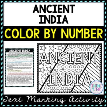 Ancient India Color by Number, Reading Passage and Text Marking