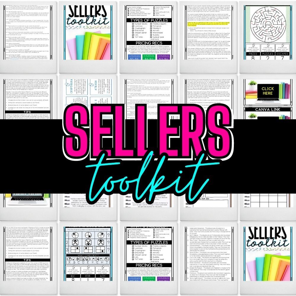 Learn to create printable escape rooms to sell online and earn passive income with done for you puzzle templates.