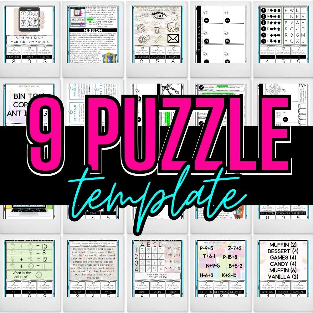 Learn to create printable escape rooms to sell online and earn passive income with done for you puzzle templates.