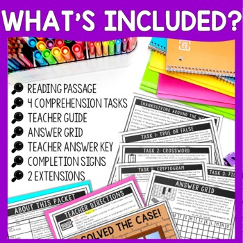 Thanksgiving Around The World Comprehension Code Escape Room - Close Reading - Image 2