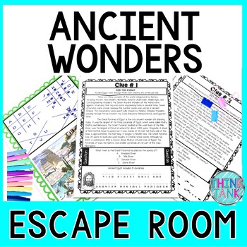 Ancient Wonders of the World ESCAPE ROOM Activity - Reading Comprehension