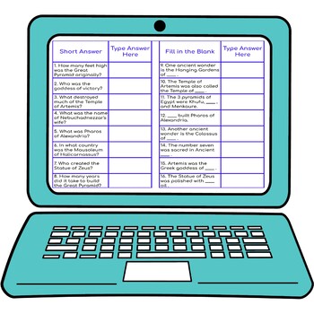 7 Wonders of the Ancient World Secret Message Activity For Google Sheets™ - Image 3