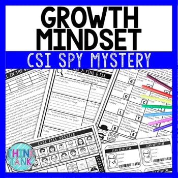 Growth Mindset Reading Comprehension CSI Spy Mystery - Back to School Activity