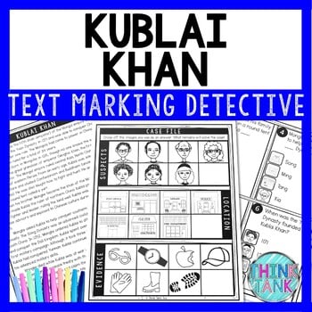 Kublai Khan Text Marking Detective Mystery - Reading Passage - Ancient China