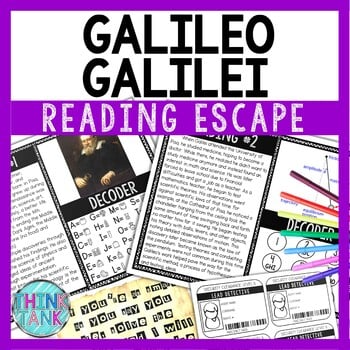 Galileo Reading Comprehension and Puzzle Escape Room - Solar System