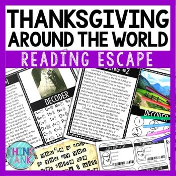 Thanksgiving Around the World Reading Comprehension and Puzzle Escape Room