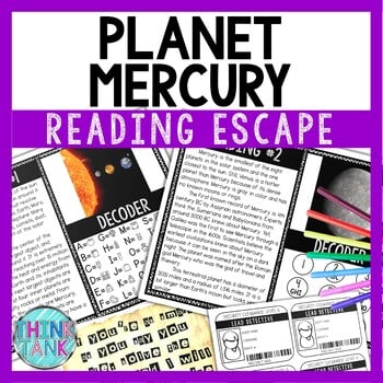 Planet Mercury Reading Comprehension and Puzzle Escape Room - Solar System