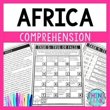 Africa Comprehension Challenge - Close Reading - World Geography - Continents