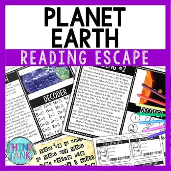 Planet Earth Reading Comprehension and Puzzle Escape Room - Solar System