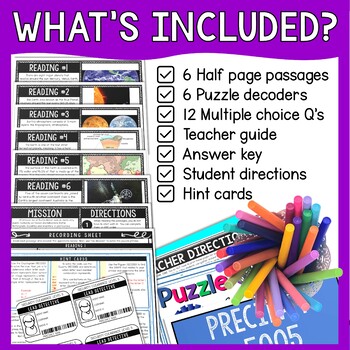 Planet Earth Reading Comprehension and Puzzle Escape Room - Solar System - Image 2
