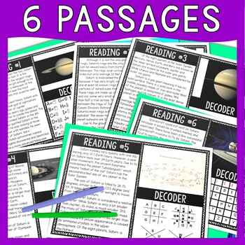 Planet Saturn Reading Comprehension and Puzzle Escape Room - Solar System - Image 3