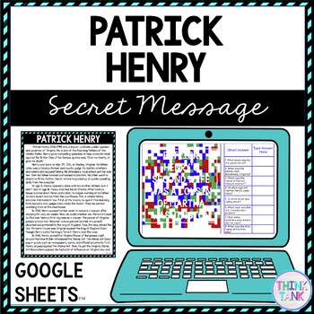 Patrick Henry Secret Message Activity for Google Sheets™ - US History