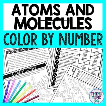 Atoms and Molecules Color by Number - Close Reading & Text Marking