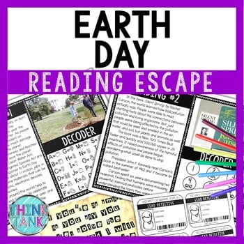 Earth Day Reading Comprehension and Puzzle Escape Room - April Activity