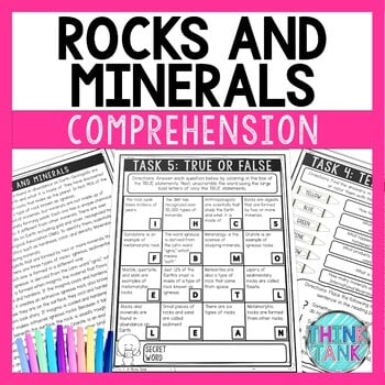 Rocks and Minerals Comprehension Challenge - Close Reading - Earth Science