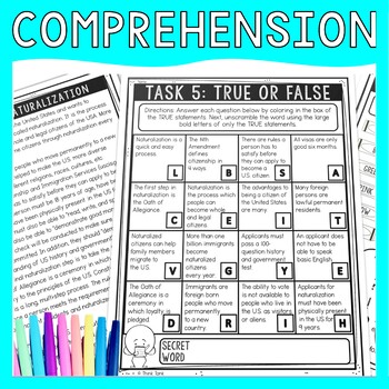 Civics and Government BUNDLE - Reading Passages, Escape Rooms, Color by Number - Image 3