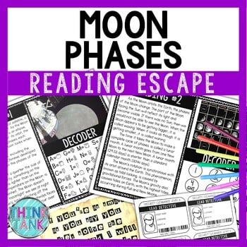 Moon Phases Reading Comprehension and Puzzle Escape Room - Earth Science